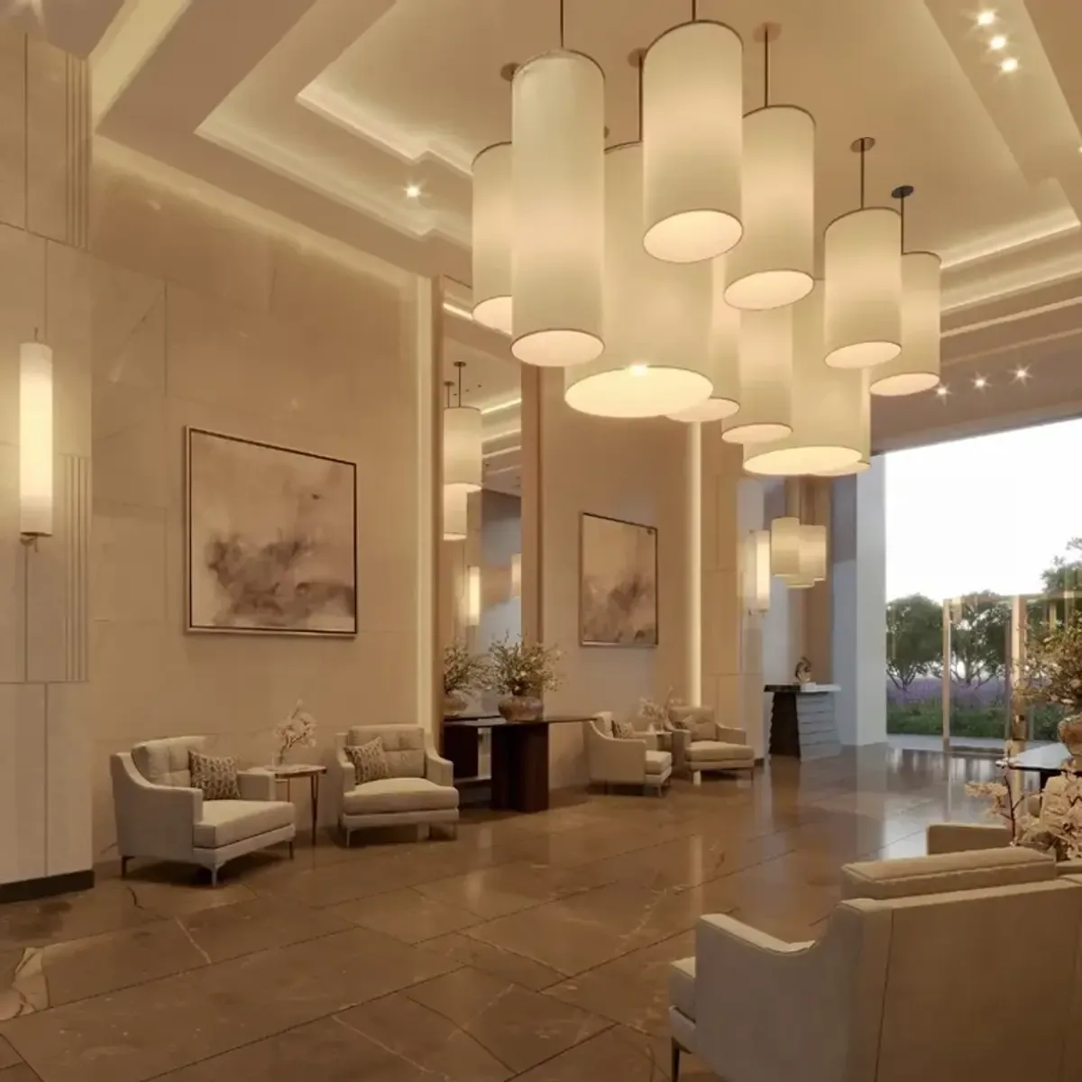 Double-Height Tower Entrance Lobby